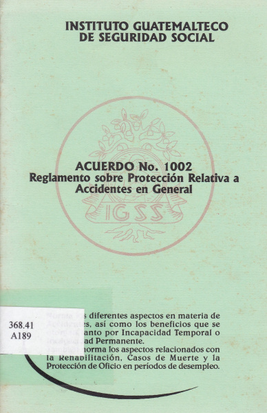 Archivo:Cover ReglamentoAcuerdo1002 IGSS.jpg